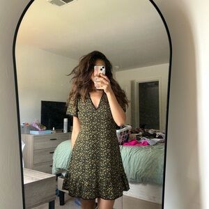 Urban Outfitters Black and White Sleeveless V-Neck Mini Dress